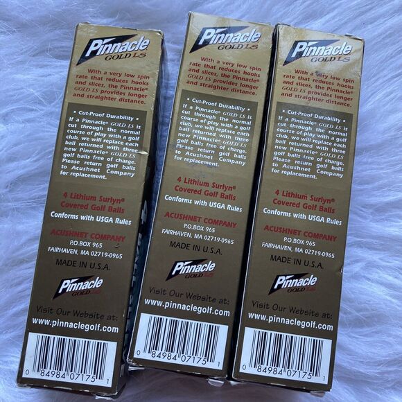 Pinnacle Golf Balls Gold LS Distance 3 Pack Bundle Set Sporting Goods Outdoors - Picture 4 of 7